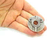 Silver Pendant Antique Silver Plated Pendants (40mm)  G7061