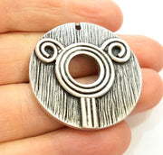 Silver Pendant Antique Silver Plated Pendants (40mm)  G7061