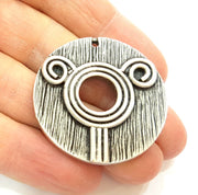 Silver Pendant Antique Silver Plated Pendants (40mm)  G7061