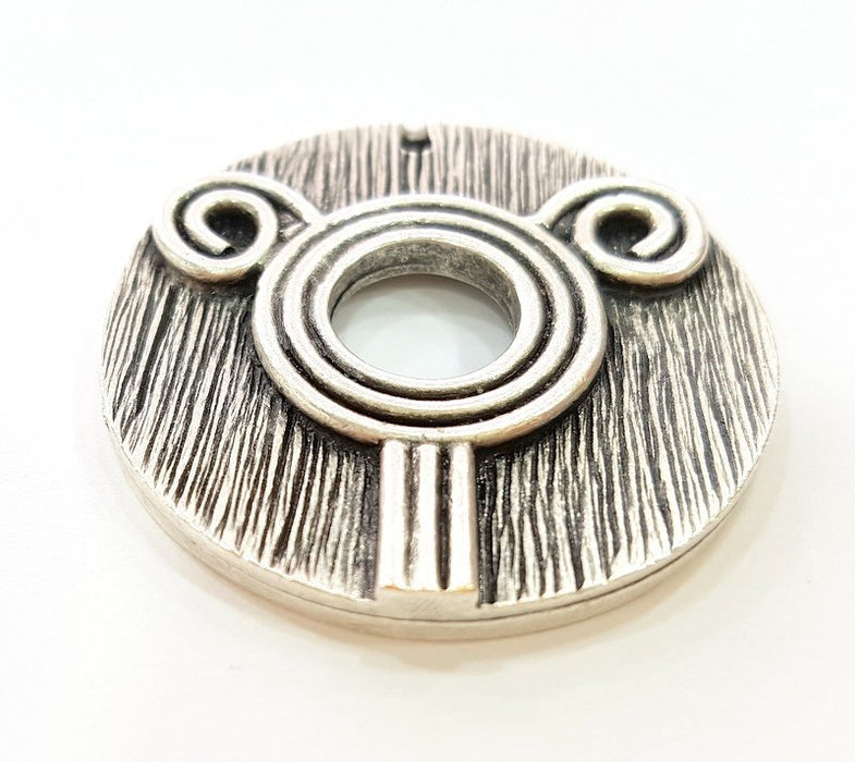 Silver Pendant Antique Silver Plated Pendants (40mm)  G7061