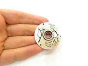 Silver Pendant Antique Silver Pendants Blank (41mm)  G7064