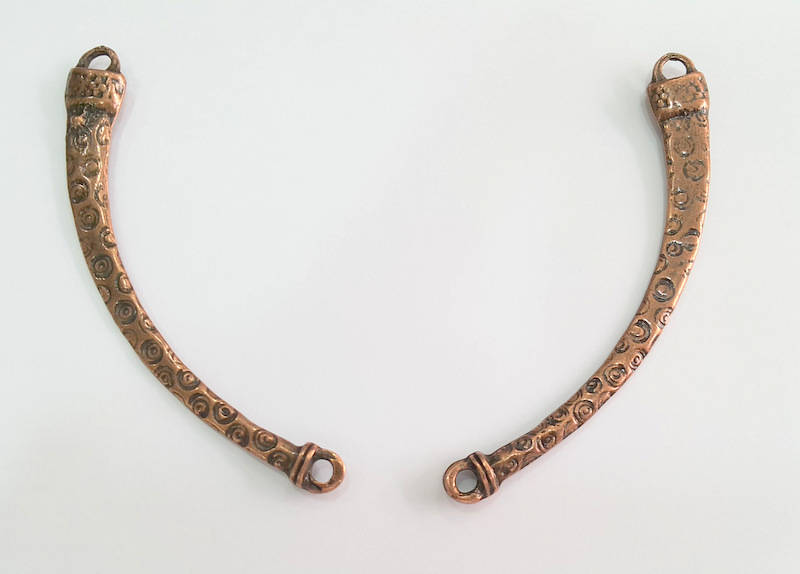 2 Antique Copper Necklace Bar Connector Pendant  (89x10mm) G7662