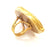 Raw Brass Ring Blank Bezel Settings Cabochon Base Mountings Adjustable (40x30mm blank ) G7084