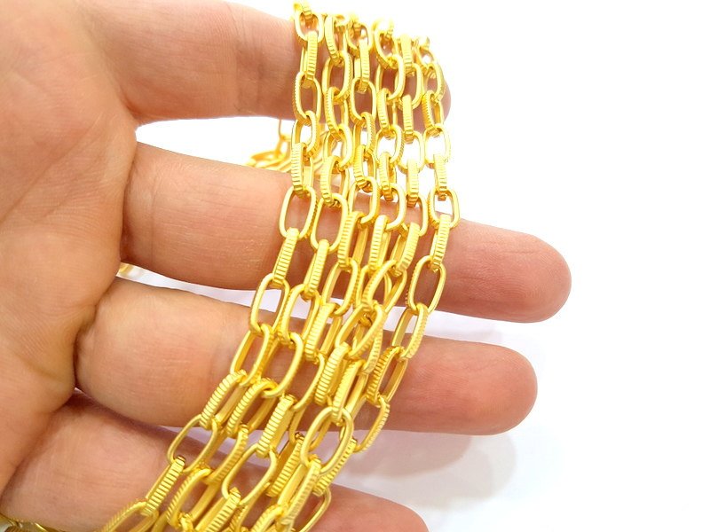 Gold Chain Gold Plated Chain 1 Meter - 3.3 Feet  (11x7 mm) G9535