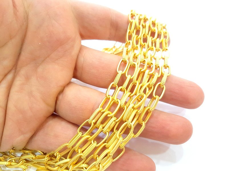 Gold Chain Gold Plated Chain 1 Meter - 3.3 Feet  (11x7 mm) G9535