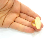 Gold Ring Blank Ring Settings Ring Bezel Base Cabochon Mountings Adjustable  (30mm blank ) Gold Plated Brass G7093
