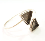 Bracelet Blank Cuff Bangles Findings (20x20mm triangle Blank) ,Adjustable  Antique Silver Plated Brass G7095