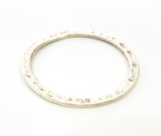 4 Silver Pendant Antique Silver Hammered Circle Pendants  (42mm)  G7102