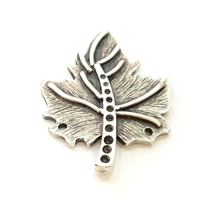 5 Leaf Charms Antique Silver Plated Charms (38x29mm) G7103