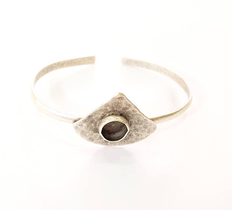 Bracelet Blanks Bangle Blanks Cuff Blanks Adjustable Bracelet Blank Antique Silver Plated Brass ( 10mm Blanks ) G7673