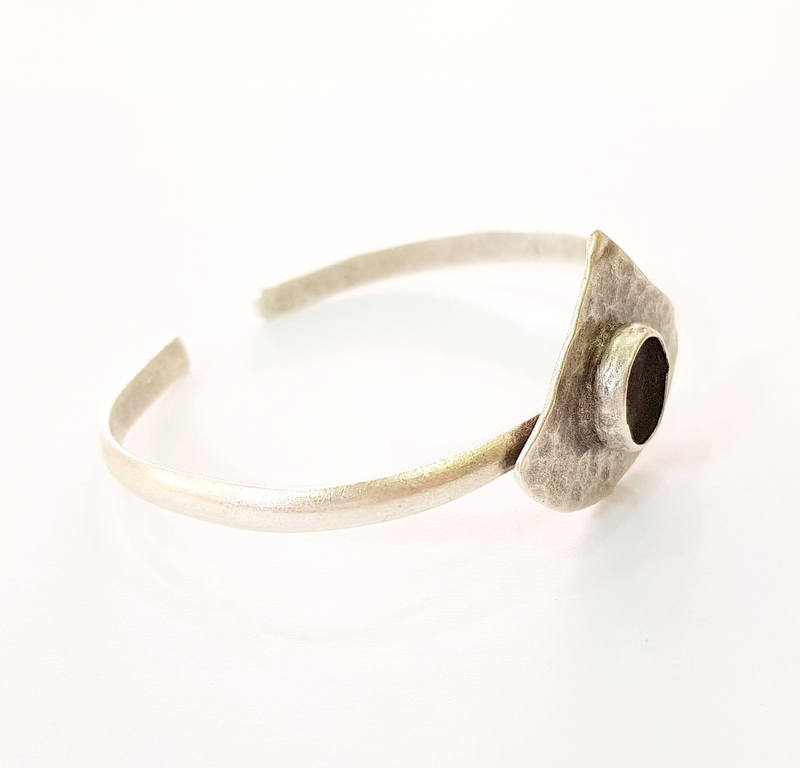 Bracelet Blanks Bangle Blanks Cuff Blanks Adjustable Bracelet Blank Antique Silver Plated Brass ( 10mm Blanks ) G7673
