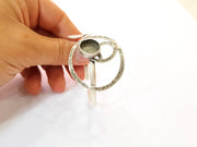 Bracelet Blanks Bangle Blanks Cuff Blanks Adjustable Bracelet Blank Antique Silver Plated Brass ( 13mm Blanks ) G7675