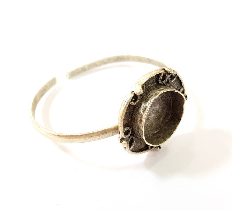 Silver Bangle Blanks Bracelet Blanks Cuff Blanks Adjustable Bracelet Blank Antique Silver Plated Brass ( 20mm Blanks ) G7690