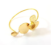 Gold Bangle Blanks Bracelet Blanks Cuff Blanks Adjustable Bracelet Blank Gold Plated Brass (14mm Blanks ) G7691