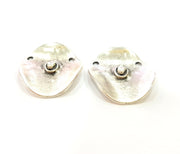 4 Silver Pendant Connector Antique Silver Plated Pendants (26mm)  G7110