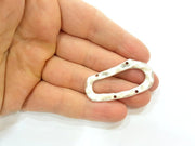 2 Silver Connector Antique Silver Plated Pendants (48x22mm)  G7116