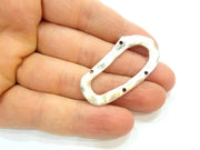 2 Silver Connector Antique Silver Plated Pendants (48x22mm)  G7116