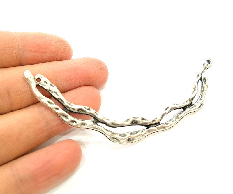 Silver Pendant Connector Antique Silver Plated Collar Pendant (94x13mm) G7121