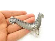 Silver Pendant Connector Antique Silver Plated Collar Pendant (110x34mm) G12043