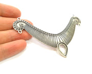 Silver Pendant Connector Antique Silver Plated Collar Pendant (110x34mm) G12043
