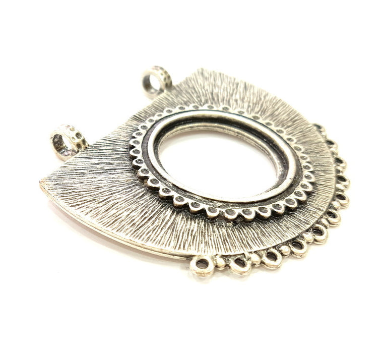 Silver Pendant Connector Antique Silver Plated Pendant (70x58mm) G7125