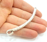 Silver Pendant Connector Antique Silver Plated Pendant (83x6mm) G8941