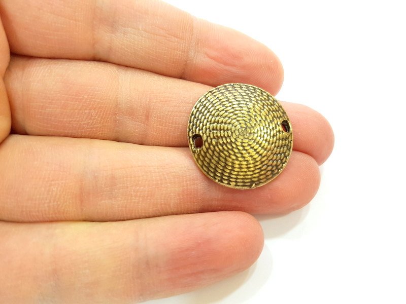 4 Antique Bronze Pendant Antique Bronze Connector (25mm) G7134