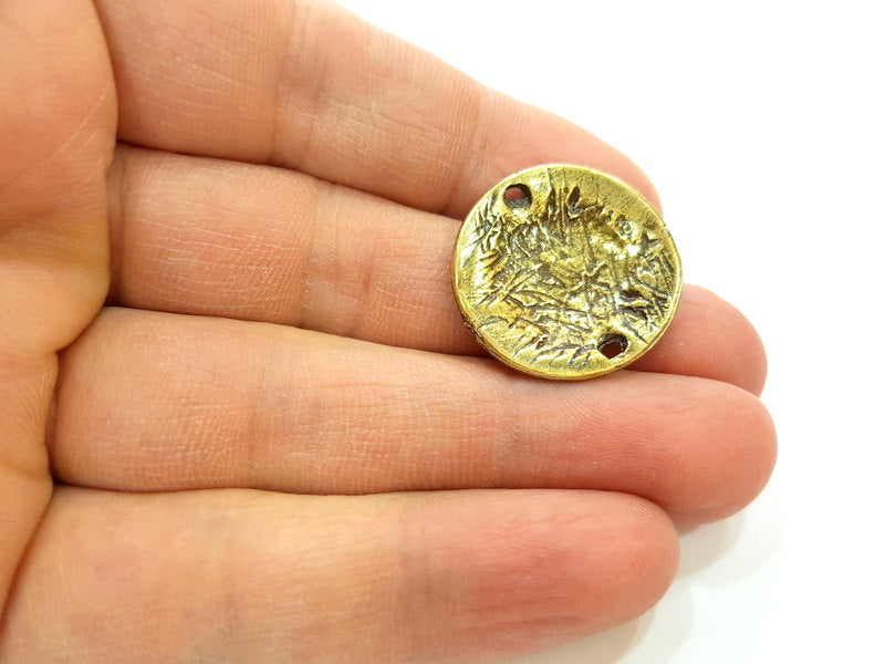 4 Antique Bronze Pendant Antique Bronze Connector (25mm) G7134