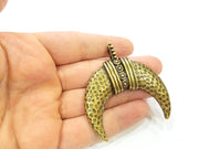 Moon Pendant Antique Bronze Pendant Horn Pendant(79x35mm) G7141