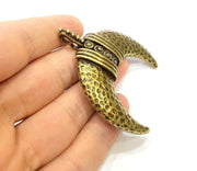 Moon Pendant Antique Bronze Pendant Horn Pendant(79x35mm) G7141