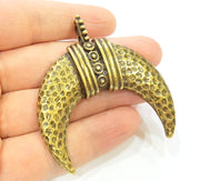 Moon Pendant Antique Bronze Pendant Horn Pendant(79x35mm) G7141