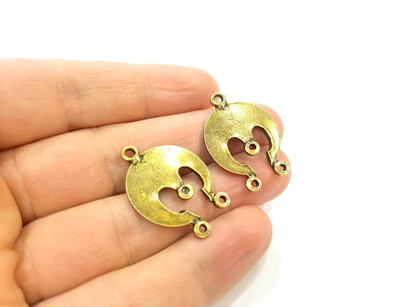 4 Antique Bronze Pendant Connector (31x22mm) G7142