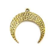 2 Crescent Charms Moon Charms Antique Bronze Charms (40x38mm) G9233