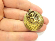 2 Antique Bronze Pendant Antique Bronze Tree Pendant (33mm) G7156