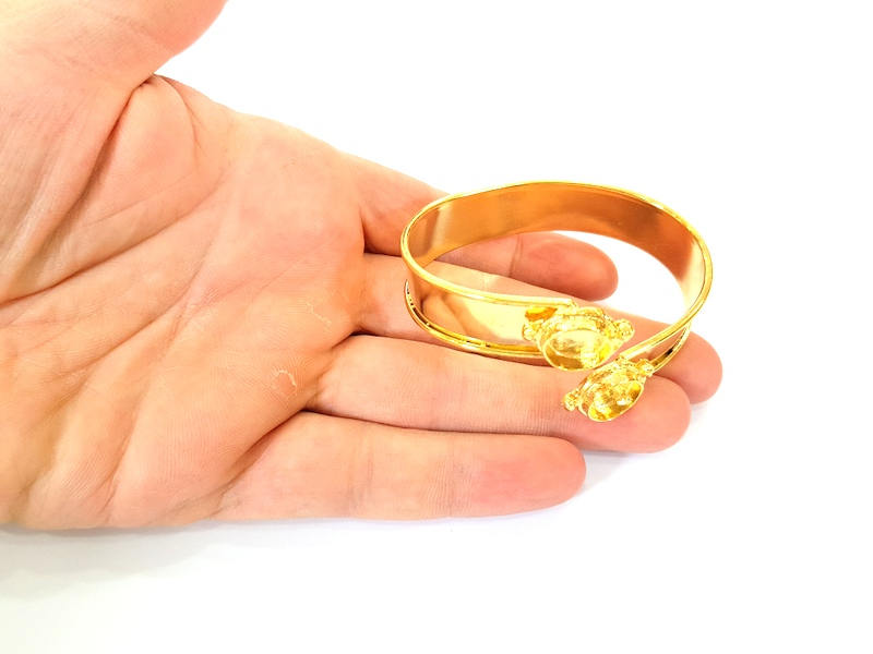 Gold Bangle Blanks Bracelet Blanks Cuff Blanks Adjustable Bracelet Blank Gold Plated Brass (10mm Blanks ) G7700