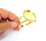 Gold Bangle Blanks Bracelet Blanks Cuff Blanks Adjustable Bracelet Blank Gold Plated Brass (40x30mm Blanks ) G7701