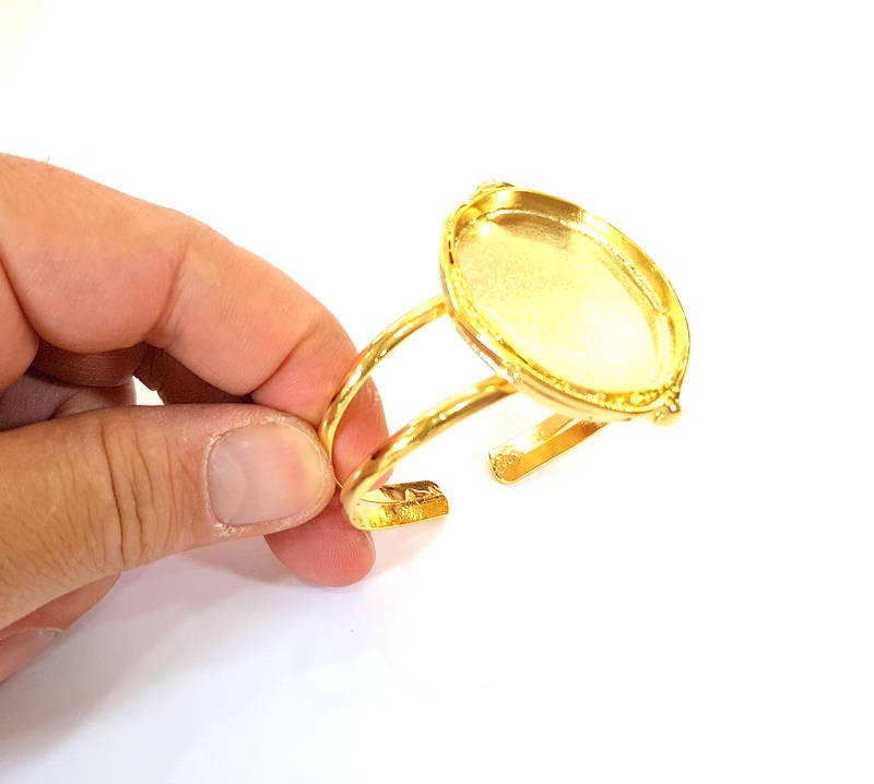 Gold Bangle Blanks Bracelet Blanks Cuff Blanks Adjustable Bracelet Blank Gold Plated Brass (40x30mm Blanks ) G7701