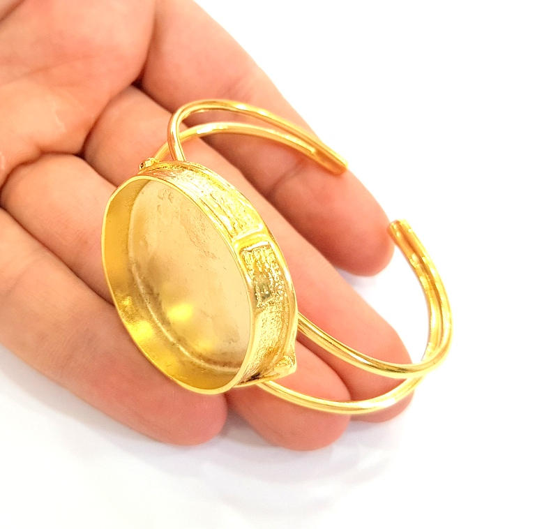 Gold Bangle Blanks Bracelet Blanks Cuff Blanks Adjustable Bracelet Blank Gold Plated Brass (35mm Blanks ) G7702