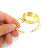 Gold Bangle Blanks Bracelet Blanks Cuff Blanks Adjustable Bracelet Blank Gold Plated Brass (35mm Blanks ) G7702