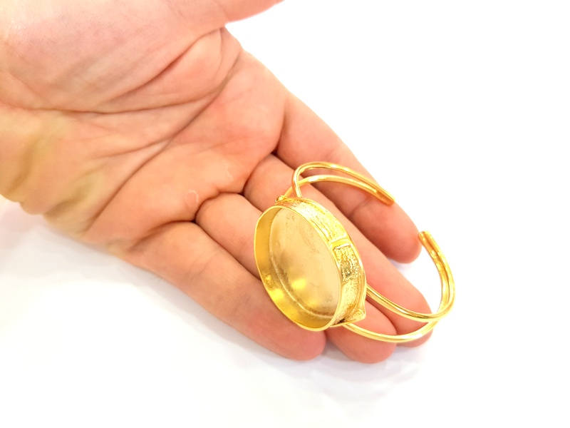 Gold Bangle Blanks Bracelet Blanks Cuff Blanks Adjustable Bracelet Blank Gold Plated Brass (35mm Blanks ) G7702