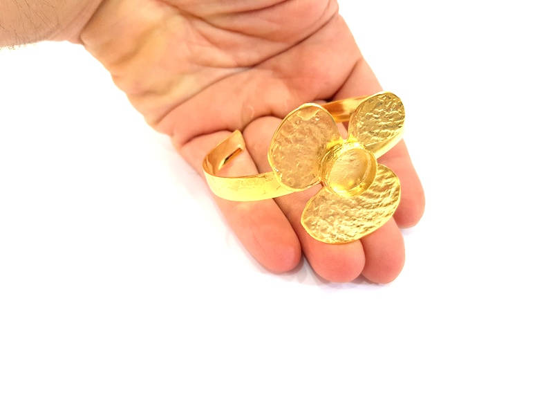 Gold Bangle Blanks Bracelet Blanks Cuff Blanks Adjustable Bracelet Blank Gold Plated Brass (14mm Blanks ) G7705