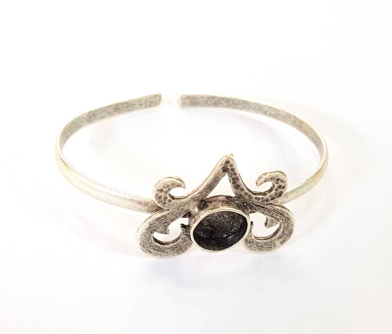 Bracelet Blanks Bangle Blanks Cuff Blanks Adjustable Bracelet Blank Antique Silver Plated Brass ( 10mm Blanks ) G7707