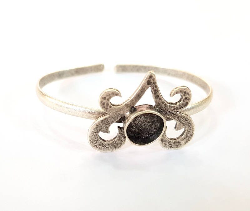 Bracelet Blanks Bangle Blanks Cuff Blanks Adjustable Bracelet Blank Antique Silver Plated Brass ( 10mm Blanks ) G7707