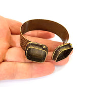 Antique Bronze Bracelet Blanks Bangle Blanks Cuff Blanks Adjustable Bracelet Blank Antique Bronze Plated Brass ( 20mm square Blanks ) G7724