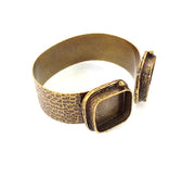 Antique Bronze Bracelet Blanks Bangle Blanks Cuff Blanks Adjustable Bracelet Blank Antique Bronze Plated Brass ( 20mm square Blanks ) G7724