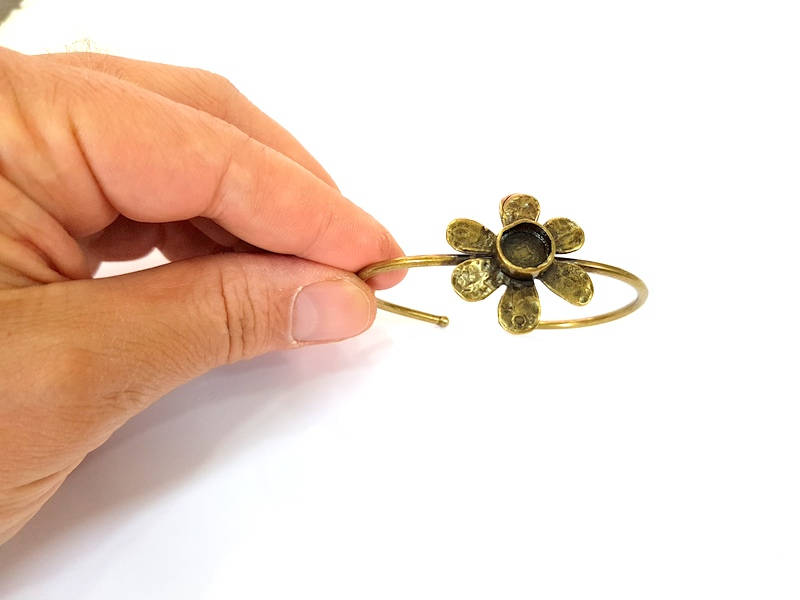 Bracelet Blanks Bangle Blanks Cuff Blanks Adjustable Bracelet Blank Antique Bronze Plated Brass ( 10mm Blanks ) G7715