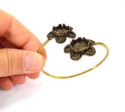 Bracelet Blanks Bangle Blanks Cuff Blanks Adjustable Bracelet Blank Antique Bronze Plated Brass ( 14mm Blanks ) G7719