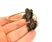 Bracelet Blanks Bangle Blanks Cuff Blanks Adjustable Bracelet Blank Antique Bronze Plated Brass ( 14mm Blanks ) G7719