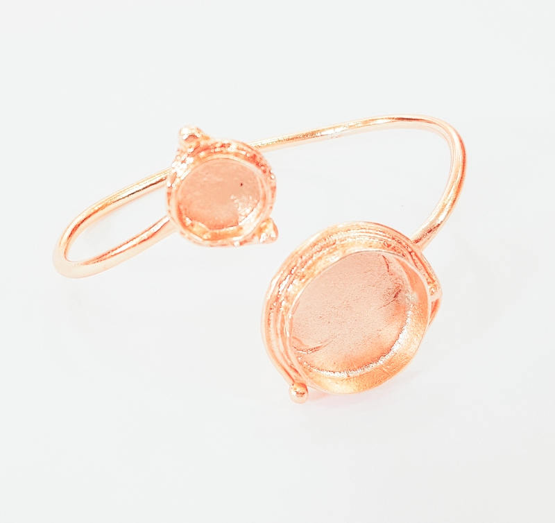 Rose Gold Bracelet Blanks Bangle Blanks Cuff Blanks Adjustable Bracelet Blank Rose Gold Plated Brass (20mm and 10mm Blanks ) G7720