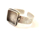 Bracelet Blanks Bangle Blanks Cuff Blanks Adjustable Hammered Bracelet Blank Antique Silver Plated Brass ( 25x25mm Blanks ) G7723